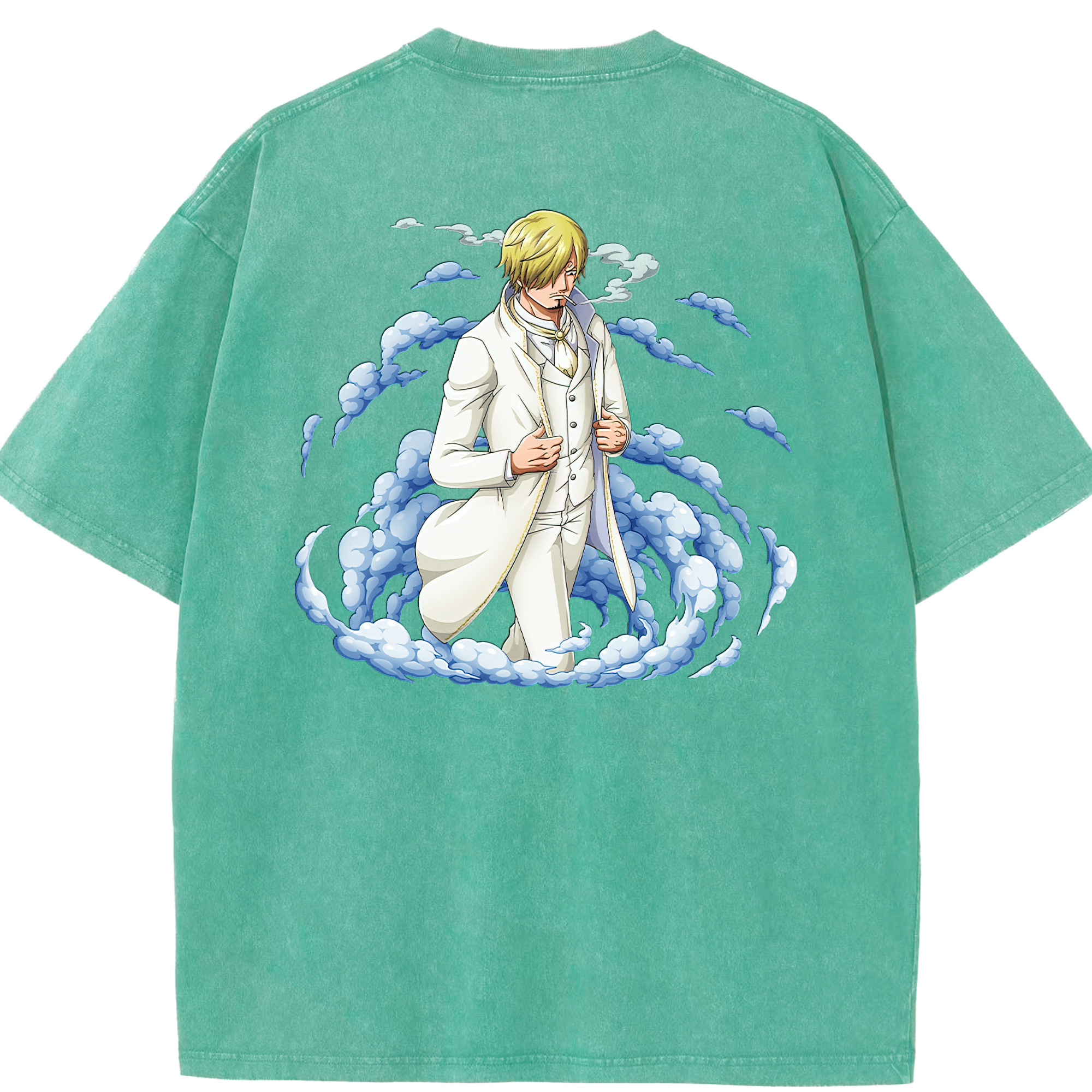 ワンピース サンジ ONE PIECE Sanji 綿100% ヴィンテージ風 半袖Tシャツ（背面プリント）